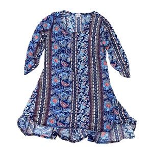 Woman’s Pretty Young Thing paisley print and floral long blouse size 2X